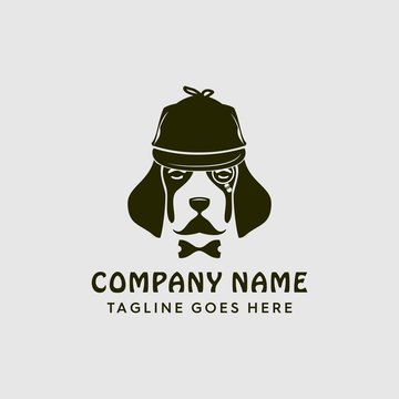 Vintage Detective with Dog Face Logo