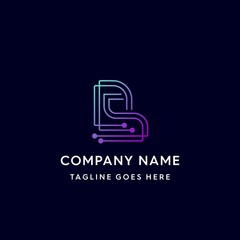 Abstract Technology Letter B Logo