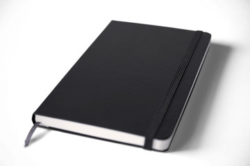 Leather sketchbook with blank cover isolated on white. illustration for your cover design presentation or separate object for your work materials.