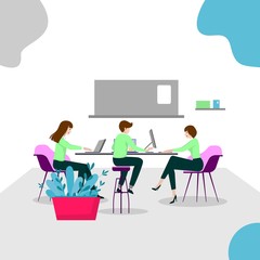 Meeting Room Flat design Illustration