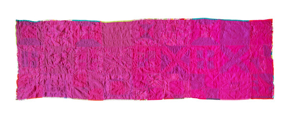 pink back side of stitched crumpled scarf cutout