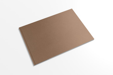 Landscape magazine, brochure with carton cover isolated on white. Illustration to showcase your design presentation.