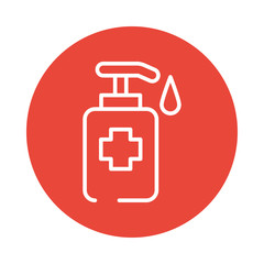 antibacterial soap bottle block icon