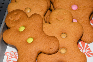Christmas homemade gingerbread cookies on table