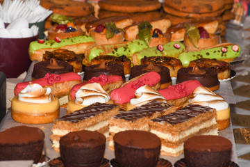 Candy bar food buffet, during hotel brunch
