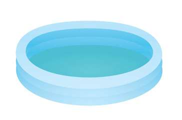 Blue kids padding pool. vector illustration