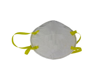White mask isolated on white background. protect dust, germ, bacteria, Covid-19.