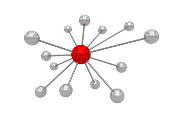 network connection communication web atom molecule 3D