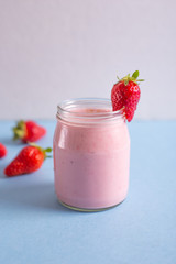 Strawberries pink smoothie