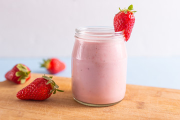 Strawberries pink smoothie