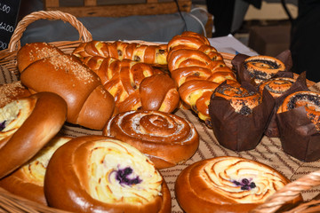 Borough Market in London fresh pastry desserts for sale