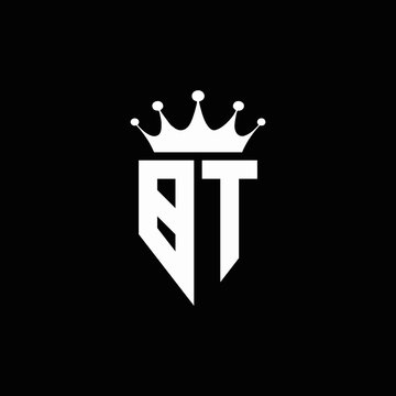 BT logo monogram emblem style with crown shape design template