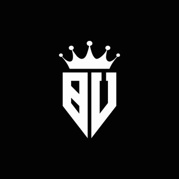 BU logo monogram emblem style with crown shape design template