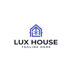 Fototapeta premium Modern Professional Logo Design, initial of letter ALT with luxury house or elegant home line