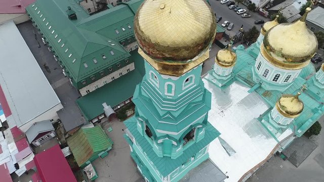 temple in the historic city of Syzran,aerial view