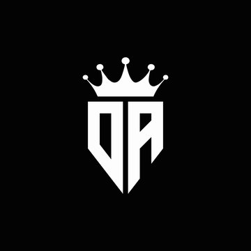 DA logo monogram emblem style with crown shape design template