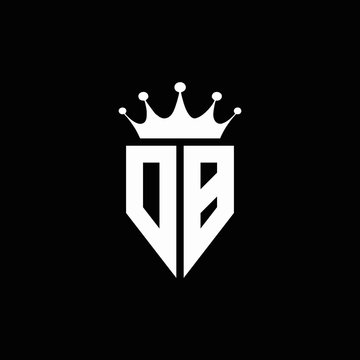 DB logo monogram emblem style with crown shape design template