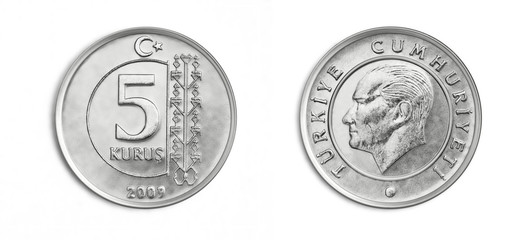 Turkish coin 5 kuruş