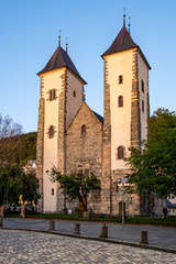 Fototapeta na wymiar Bergen, Norway - Medieval Romanesque and gothic St. Mary’s Church - Mariakyrkja, Mariakirken - in historic Bryggen district