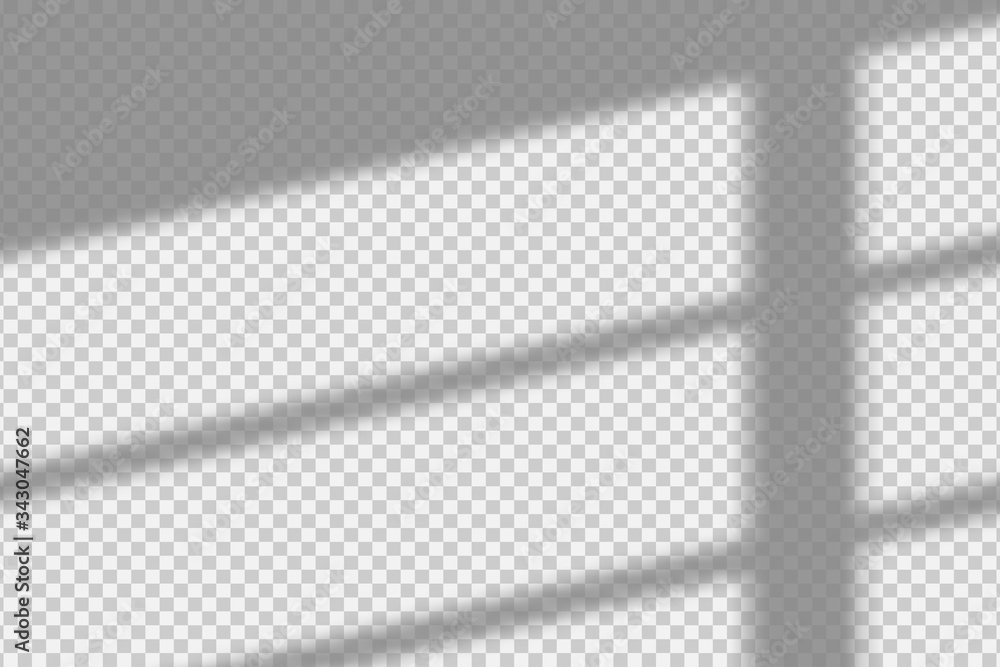 Poster shadow overlay effect. transparent overlay shadow from the window and jalouse. realistic soft light 