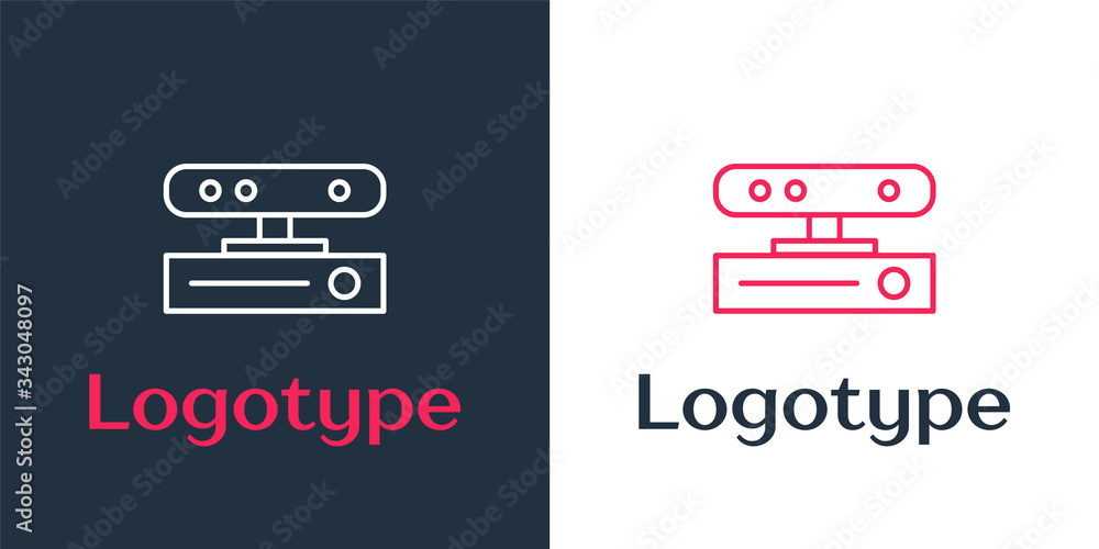 Poster logotype line motion sensor icon isolated on white background. logo design template element. vector 