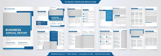 set of bifold business brochure template with modern concept and minimalist style use for business profile and annual report