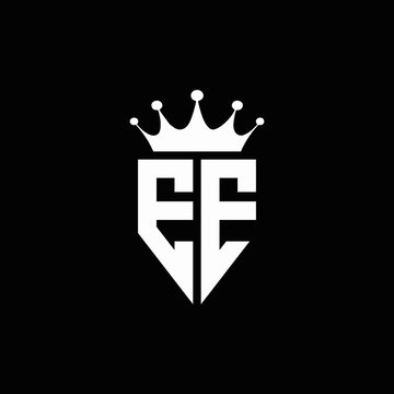 EE logo monogram emblem style with crown shape design template