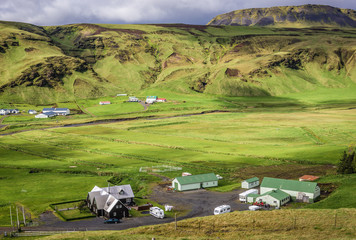 Fototapeta na wymiar Aerial view from Aurora viewing point near Vik i Myrdal, Iceland