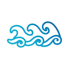 water wave ocean line gradient style icon