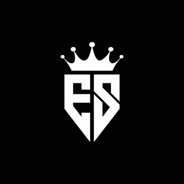 ES logo monogram emblem style with crown shape design template