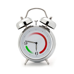 alarm clock isolated on white 9 to 6