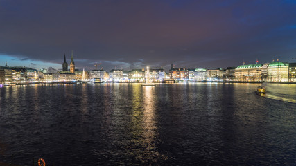 Hamburg panorama at christmas