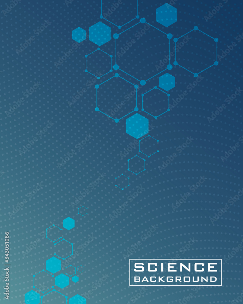 Wall mural dark blue science background with lines structures