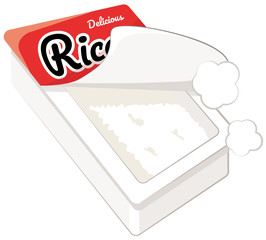 Pre-packaged food rice. Vector illustration