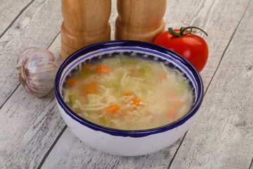 Chicken soup with noodles