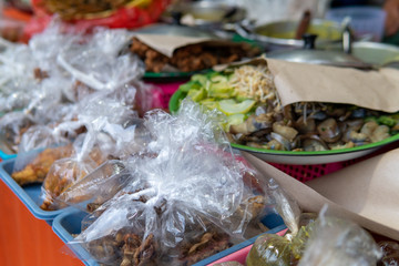 Streetside vendor selling make your own dinner in Northern Bali