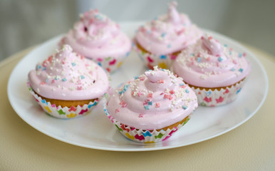 cupcake with pink icing