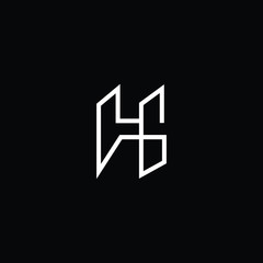 Minimal elegant monogram art logo. Outstanding professional trendy awesome artistic H HG GH initial based Alphabet icon logo. Premium Business logo White color on black background