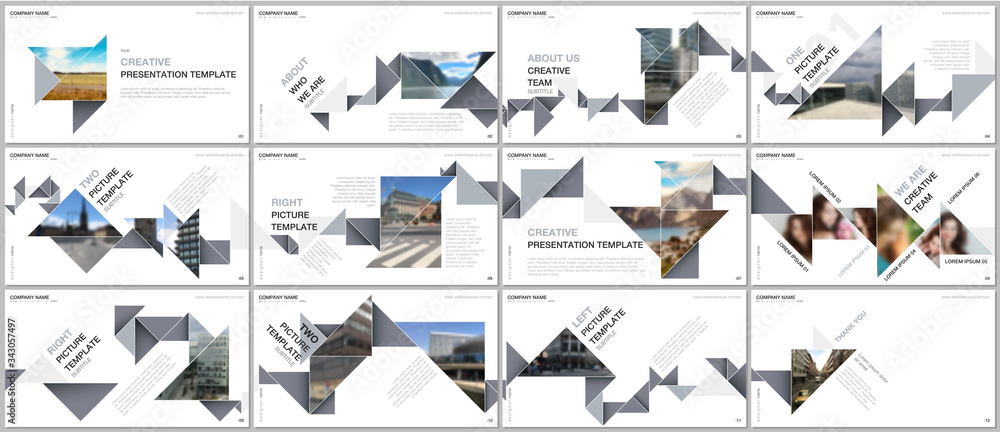 Canvas Prints minimal presentations design, portfolio vector templates with colorful triangle origami paper elemen