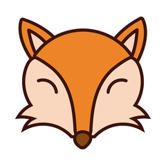 fox animal line and fill style icon