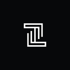Minimal elegant monogram art logo. Outstanding professional trendy awesome artistic ZM MZ ZW WZ initial based Alphabet icon logo. Premium Business logo White color on black background