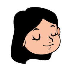 cute little girl head character
