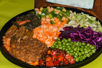 Gluten free salad ingredients in a plate