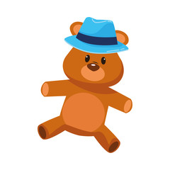 Obraz premium cute bear teddy stuffed with hat