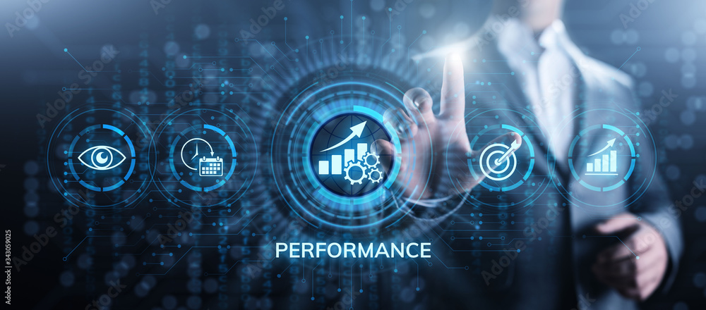 Poster kpi key performance indicator increase optimisation business and industrial process.