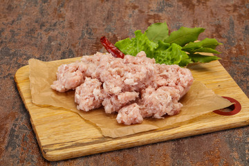 Homemade pork minced meat for cooking