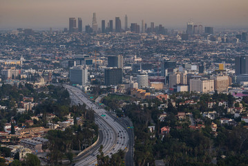 Naklejka premium Los Angeles Cityscape Sunset