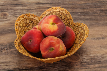 Sweet ripe tasty flat peach