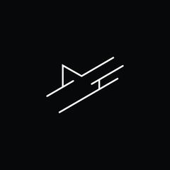 Minimal elegant monogram art logo. Outstanding professional trendy awesome artistic M ME EM initial based Alphabet icon logo. Premium Business logo White color on black background