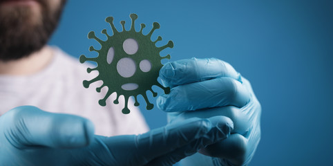 virus vaccination test research in hand